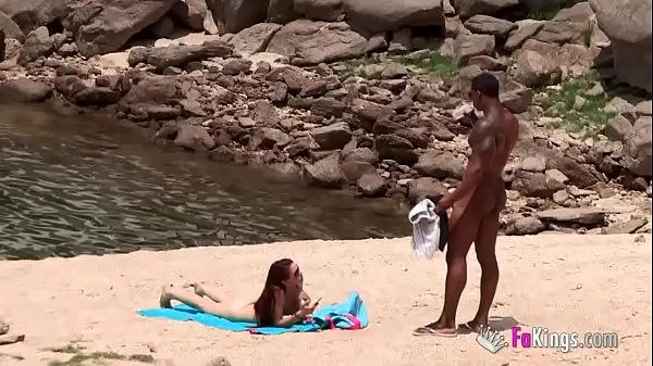 Watch The massive cocked black dude picking up on the nudist beach. So easy, when you're armed with such a blunderbuss power Tube