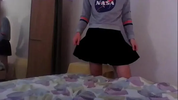 Mira Lindo fan de la NASA colegiala crossdresser divirtiéndose power tube