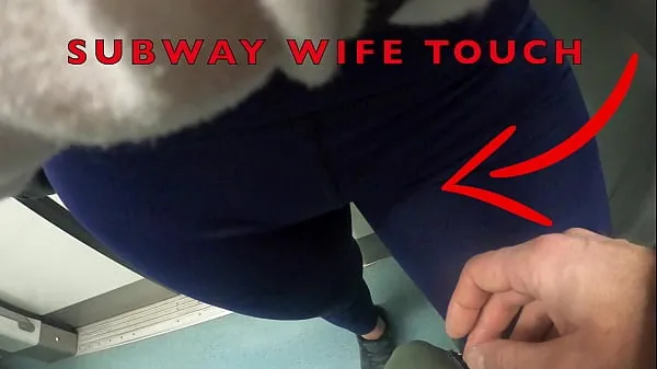 Tonton My Wife Let Older Unknown Man to Touch her Pussy Lips Over her Spandex Leggings in Subway Power Tube