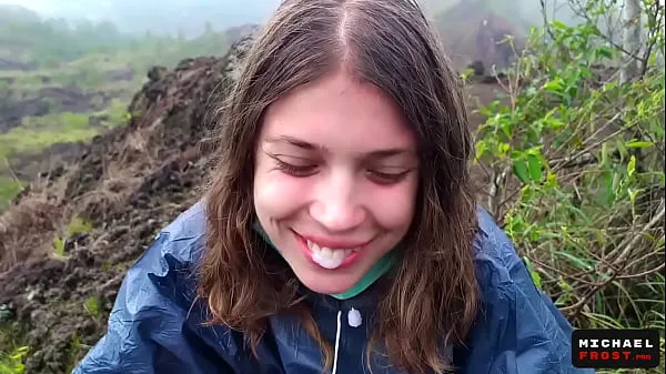 Se The Riskiest Public Blowjob In The World On Top Of An Active Bali Volcano - POV power Tube